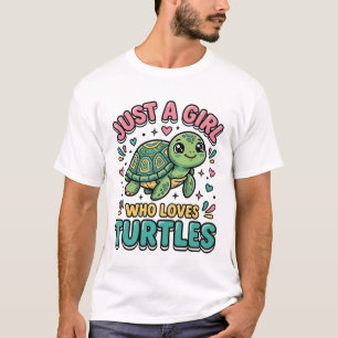 T-shirt Juste une fille qui aime les tortues Design de tor