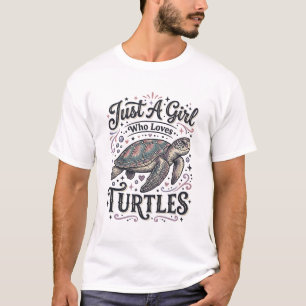 T-shirt Juste une fille qui aime les tortues modèle de t-s