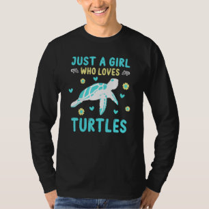 T-shirt Juste une fille qui aime les tortues Tortue marin