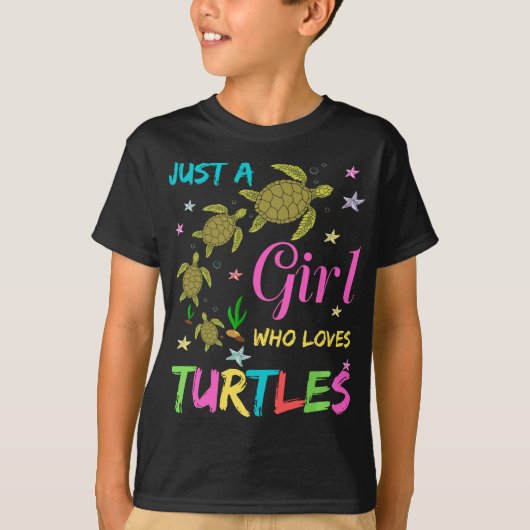 T-shirt Juste Une Fille Qui Aime Les Tortues Turtle Costum (Devant)