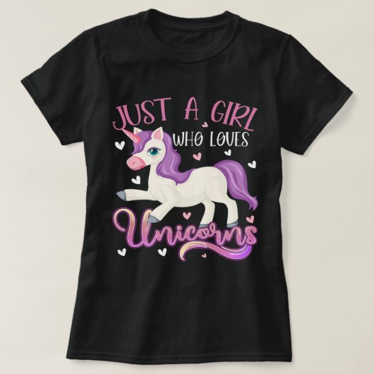 T-shirt Juste Une Fille Qui Aime Les Unicornes Drôle Cadea (Design devant)