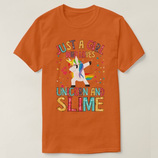 T-shirt Juste Une Fille Qui Aime Les Unicornes Slime Unico (Design devant)