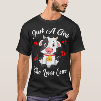 T-shirt Juste Une Fille Qui Aime Les Vaches Amusantes Agri