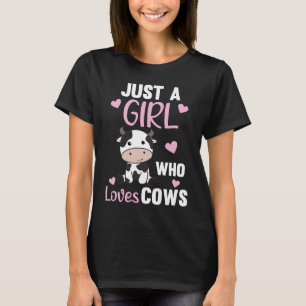 T-shirt Juste Une Fille Qui Aime Les Vaches Cute Vache Ani