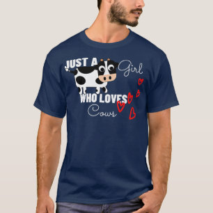 T-shirt Juste Une Fille Qui Aime Les Vaches Drôle Paysan C