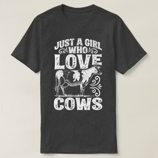 T-shirt Juste Une Fille Qui Aime Les Vaches Drôle Vache Lo (Design devant)