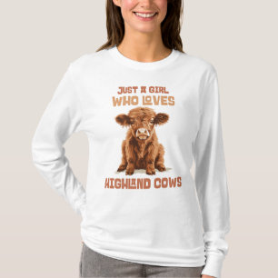 T-shirt Juste une fille qui aime les vaches Highland