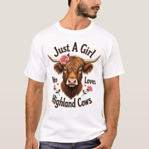 T-shirt Juste Une Fille Qui Aime Les Vaches Highland Flora