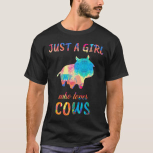 T-shirt Juste Une Fille Qui Aime Les Vêtements De Vache Co