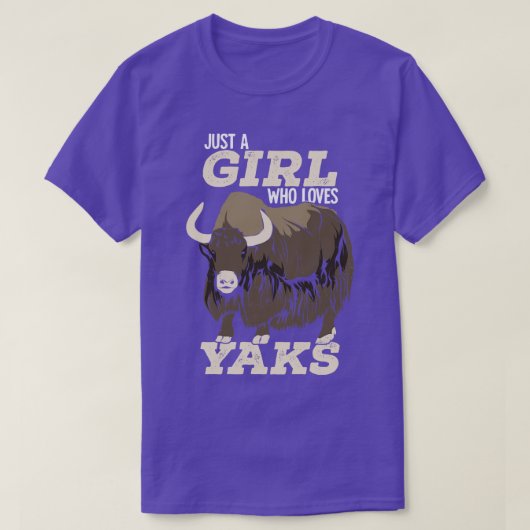 T-shirt Juste une fille qui aime les yaks (Design devant)