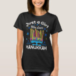 T-shirt Juste une fille qui aime l'Hanoukka juive Chanukah<br><div class="desc">Juste une fille qui aime l'Hanoukka juive Chanukah</div>