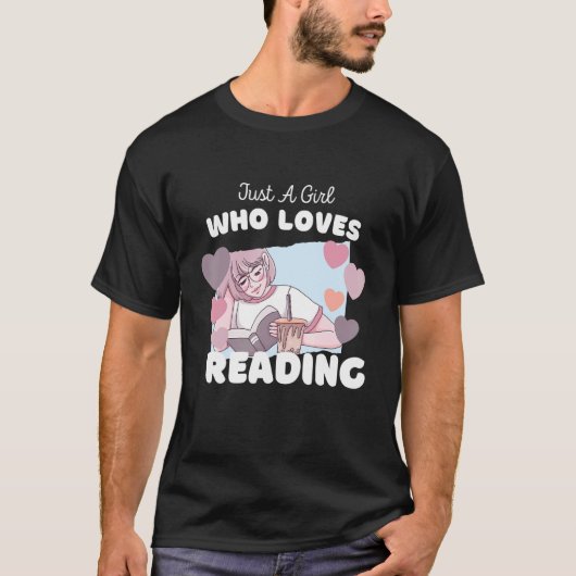 T-shirt Juste Une Fille Qui Aime Lire De Mignonnes Bookwor (Devant)
