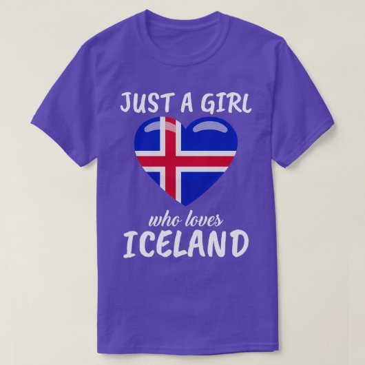 T-shirt Juste une fille qui aime l'Islande (Design devant)