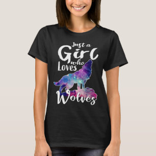 T-shirt Juste une fille qui aime loups Cool femmes loups