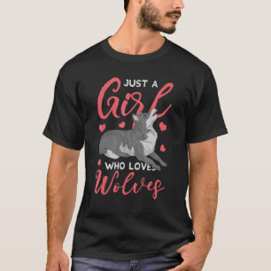 T-shirt Juste une fille qui aime loups Predator Forest Ani