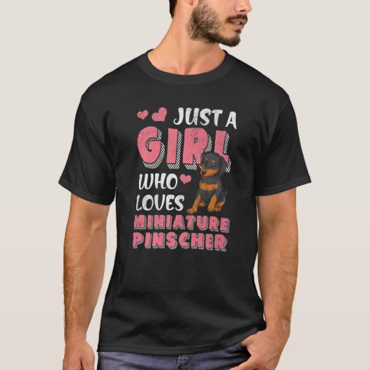 T-shirt Juste Une Fille Qui Aime Miniature Pinscher Chien (Devant)