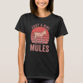 T-shirt Juste une fille qui aime Mules Mule Citation (Devant)