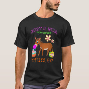 T-shirt Juste une fille qui aime Mules souffler la bulle P