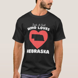 T-shirt Juste Une Fille Qui Aime Nebraska Mignonnes Filles