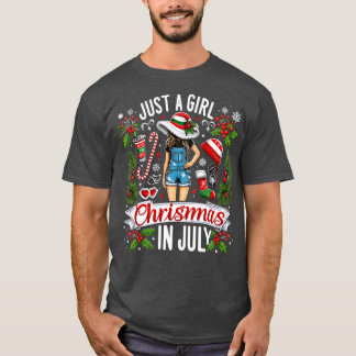T-shirt Juste Une Fille Qui Aime Noël En Juillet Femme Ama