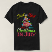 T-shirt Juste Une Fille Qui Aime Noël En Juillet Flamant r (Design devant)