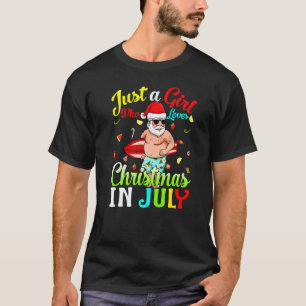 T-shirt Juste Une Fille Qui Aime Noël En Juillet Hawaï H