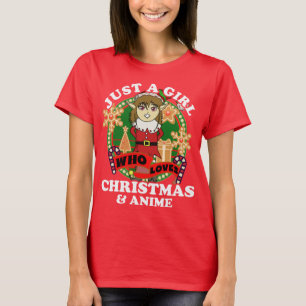 T-shirt Juste une fille qui aime Noël et l'elfe d'anime