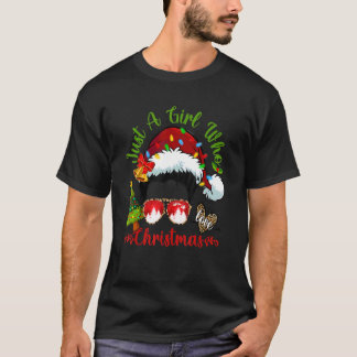 T-shirt Juste Une Fille Qui Aime Noël Messy Bun Cheveux Wo