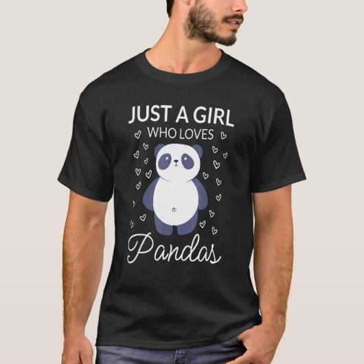 T-shirt Juste Une Fille Qui Aime Pandas Mignonne Ours Fill (Devant)