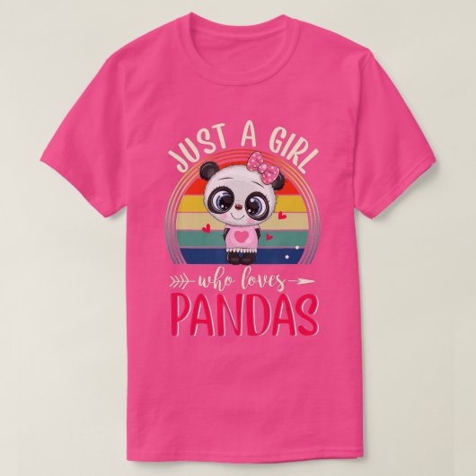 T-shirt Juste une fille qui aime Pandas mignonne Panda (4) (Design devant)
