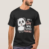 T-shirt Juste une fille qui aime Pandas mignonne Panda fil (Devant)