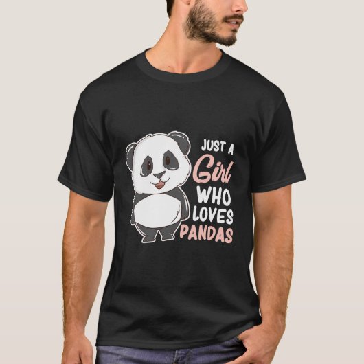 T-shirt Juste une fille qui aime Pandas mignonne Panda fil (Devant)