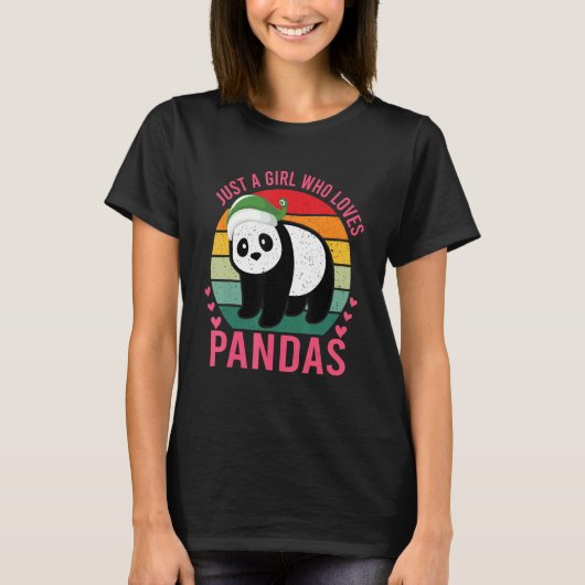 T-shirt Juste Une Fille Qui Aime Pandas Panda Ours Animal (Devant)