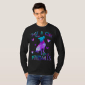 T-shirt Juste une fille qui aime Pitbulls Galaxy Espace Pi (Devant entier)