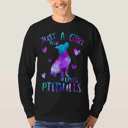 T-shirt Juste une fille qui aime Pitbulls Galaxy Espace Pi (Devant)