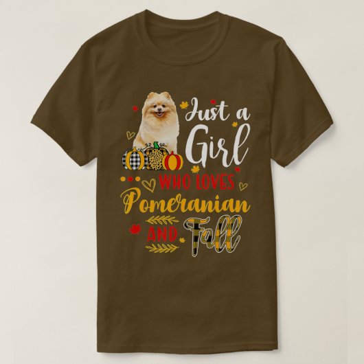 T-shirt Juste Une Fille Qui Aime Poméranienne Et Automne P (Design devant)