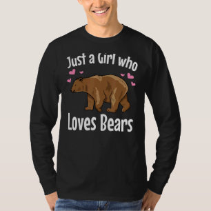 T-shirt Juste Une Fille Qui Aime Porte Grizzly Porte Anim