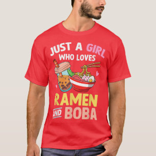 T-shirt Juste Une Fille Qui Aime Ramen Et Boba Ado Japonai