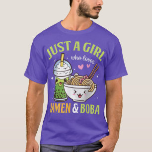T-shirt Juste Une Fille Qui Aime Ramen Et Boba Kawaii Anim