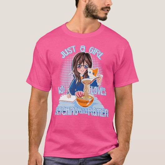 T-shirt Juste Une Fille Qui Aime Ramen Sketching Chemise J (Devant)