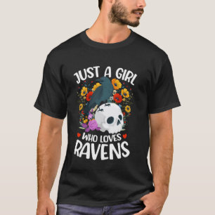 T-shirt Juste Une Fille Qui Aime Raven Aesthetic Fleur Rav