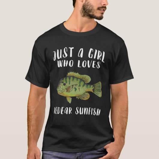 T-shirt Juste Une Fille Qui Aime Réchérir Poisson Sunfish (Devant)
