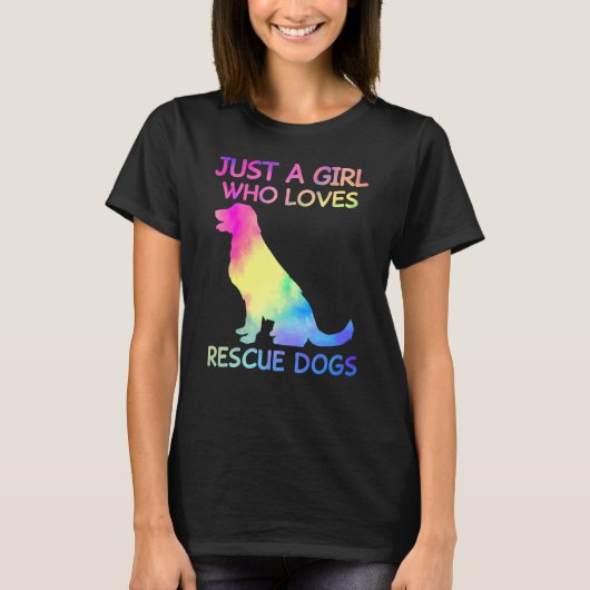 T-shirt Juste une fille qui aime Secourir Chien Chien Chie (Devant)