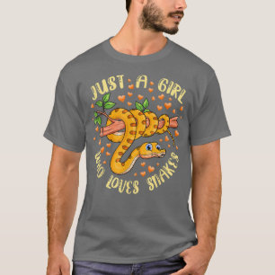T-shirt Juste une fille qui aime serpents Coeur serpent Lo