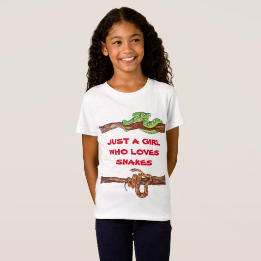T-Shirt Juste une fille qui aime serpents Reptile Boa Pyth (Devant entier)