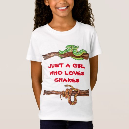 T-Shirt Juste une fille qui aime serpents Reptile Boa Pyth (Devant)