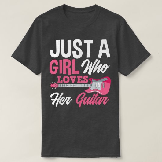 T-shirt Juste Une Fille Qui Aime Ses Guitares Guitariste B (Design devant)