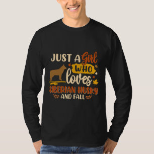 T-shirt Juste une fille qui aime Sibérien Husky Best Dog