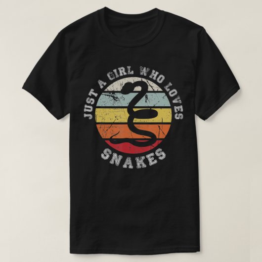 T-shirt Juste une fille qui aime Snakes Snake (Design devant)
