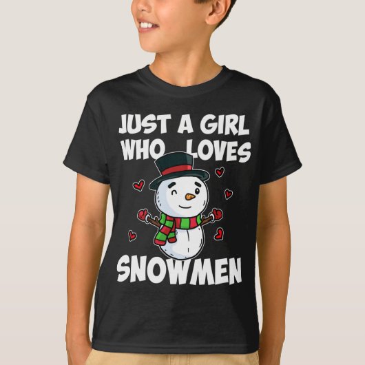 T-shirt Juste Une Fille Qui Aime Snowman mignon Snowman Fr (Devant)